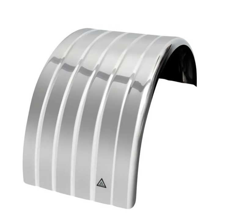 Stainless Steel Single Mudguard Curved Edge Ribbed 2000mm Long Lelox - SS11SINC2000